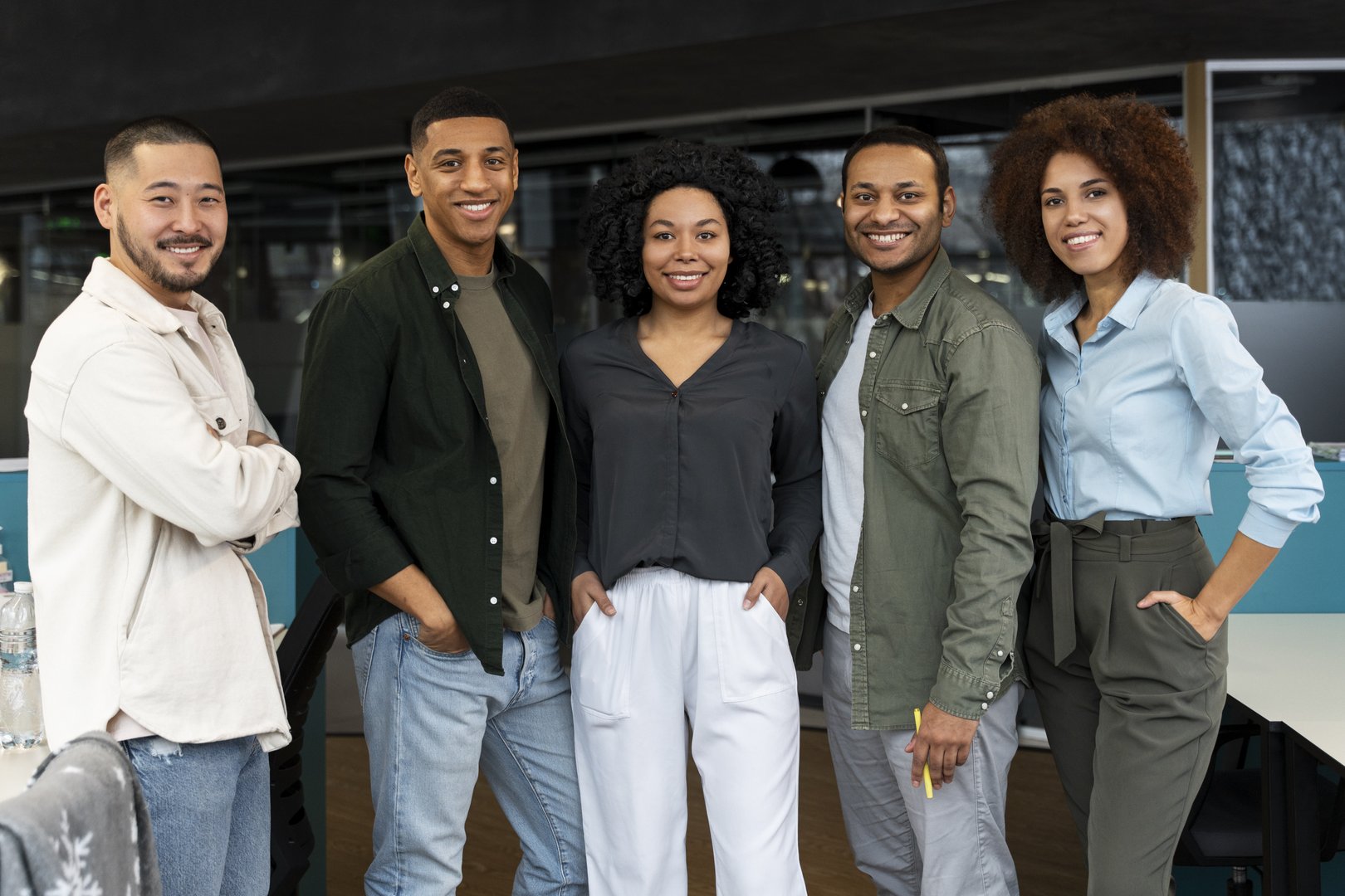 a diverse group of university students collaborating on a research project in a modern library, natural light streaming through large windows, creating a vibrant and studious atmosphere × (education scholarship visa research) 5